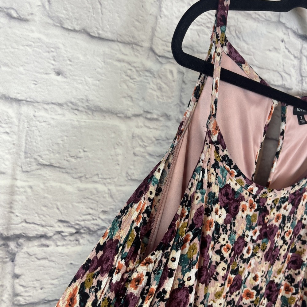 Torrid Whimsigoth Romantic Floral Coquette Cold Shoulder Sun Dress Size 3 - Picture 3 of 11